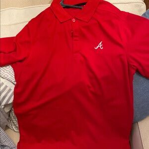 Vibrant Red Polo Shirt with Classic Collar and Embroidered Logo